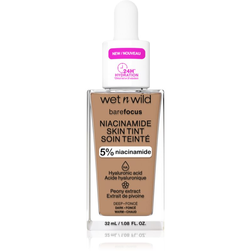 Wet n Wild Bare Focus Niacinamide Skin Tint könnyű hidratáló alapozó árnyalat Deep (Warm) 32 ml-Ár