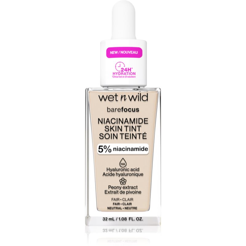 Wet n Wild Bare Focus Niacinamide Skin Tint könnyű hidratáló alapozó árnyalat Fair (Neutral) 32 ml-Ár