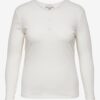 White Basic Long Sleeve T-Shirt ONLY CARMAKOMA Adda - Women