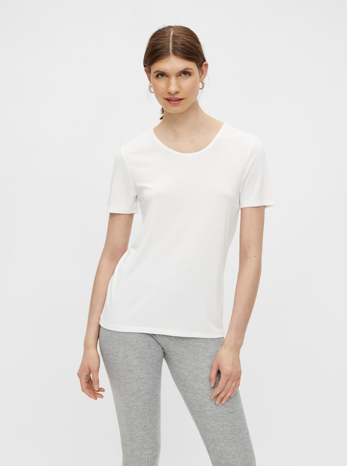 White Basic T-Shirt Pieces Kamala - Women