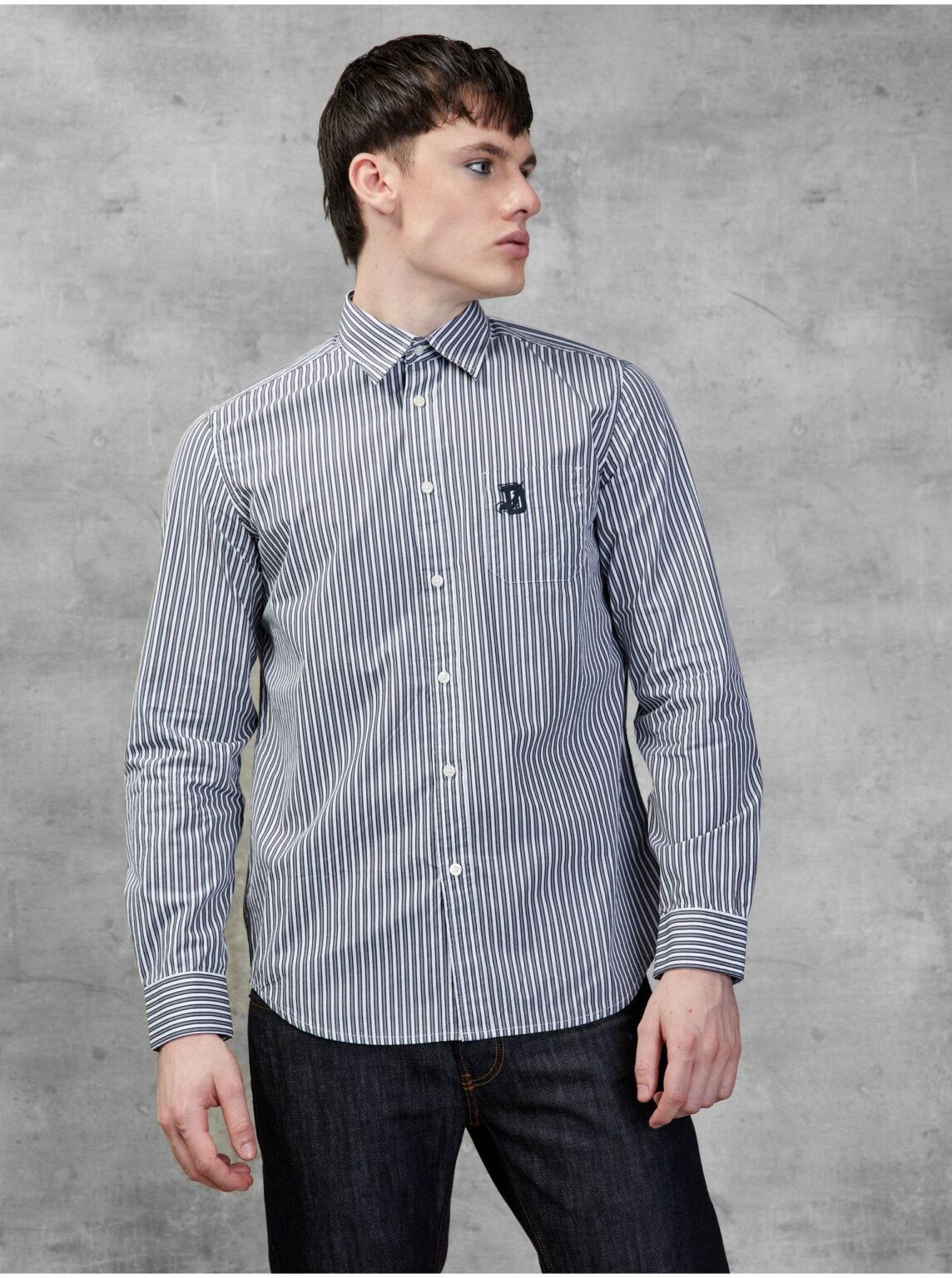 White-Black Men's Striped Shirt Diesel - Men's