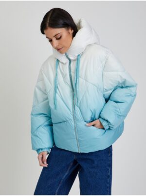White Blue Ladies Winter Quilted Jacket Tom Tailor Denim - Women