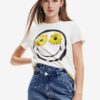 White Desigual Margarita Smiley T-Shirt - Women