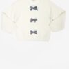 White Girl Rib Sweater with Bows Tom Tailor - Girls