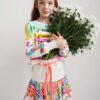 White Girls' Patterned Skirt with Belt Desigual Suiza - Girls