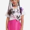 White Girls T-Shirt Desigual Mickey Splash - Girls