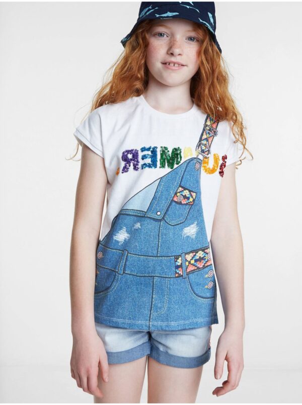 White Girls T-Shirt Desigual TS Leicester - Girls