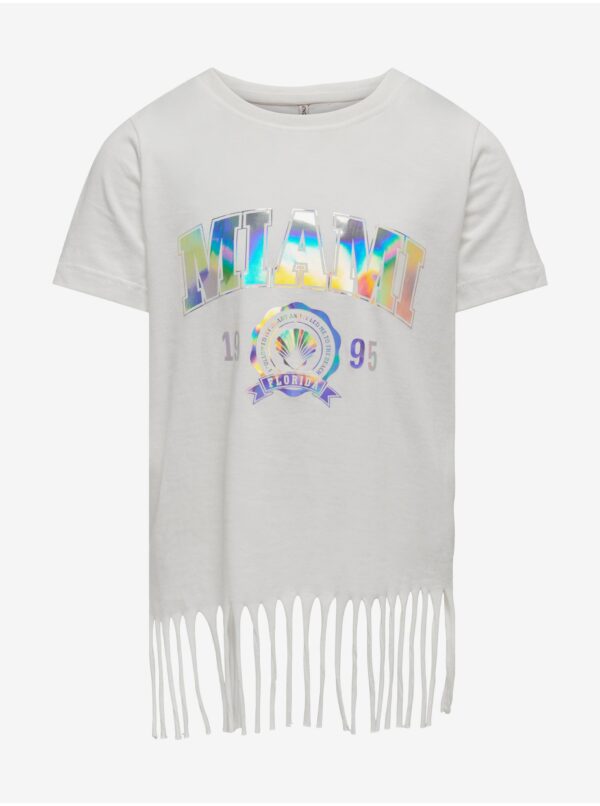 White Girls' T-Shirt ONLY Alison - Girls