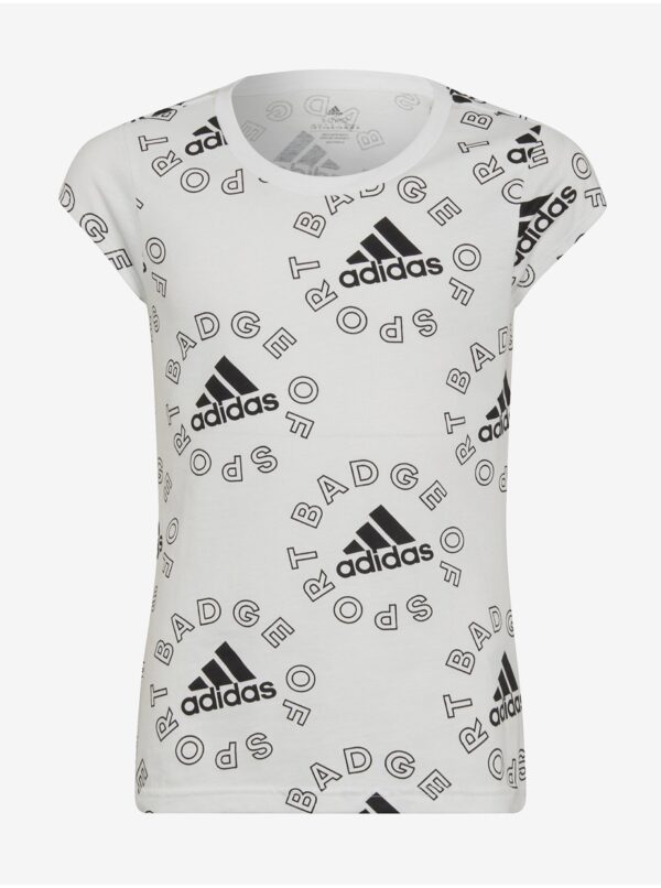 White Girly Patterned T-Shirt adidas Performance - unisex