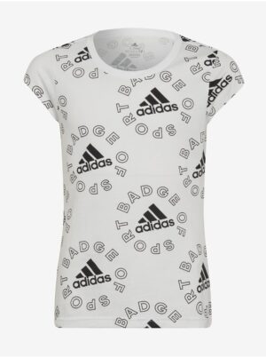White Girly Patterned T-Shirt adidas Performance - unisex