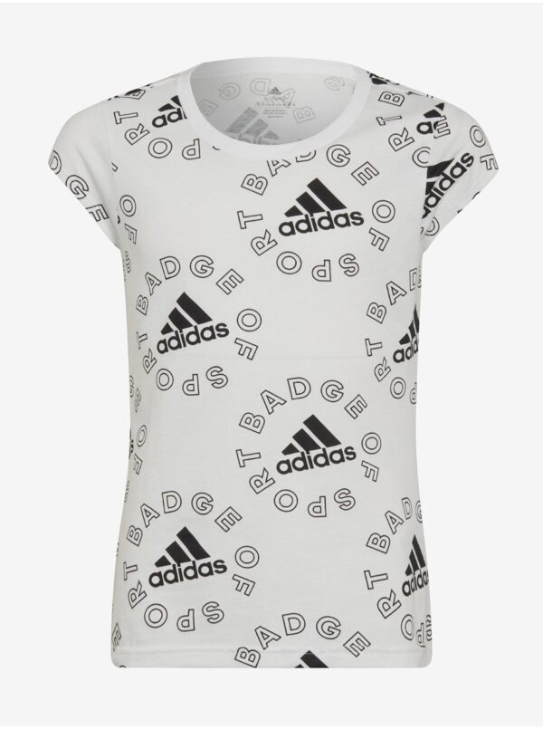 White Girly Patterned T-Shirt adidas Performance - unisex