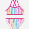 White Girly Striped Swimwear name it Ziza - Girls