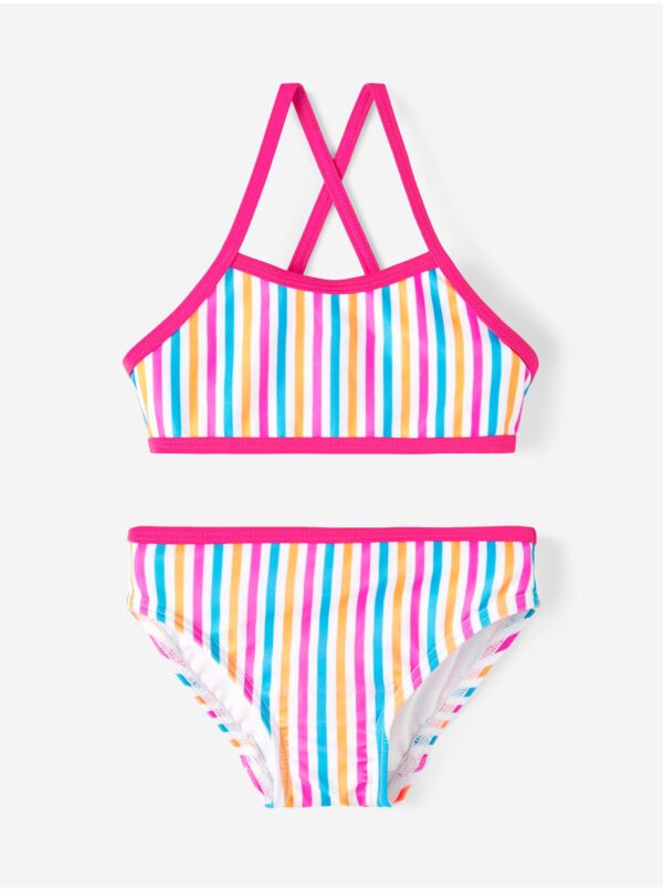 White Girly Striped Swimwear name it Ziza - Girls