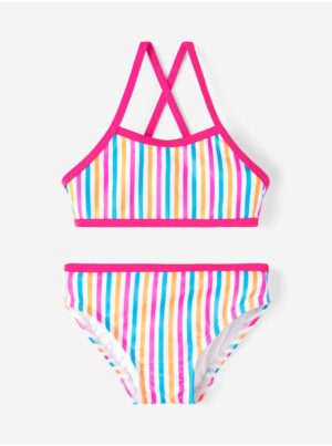 White Girly Striped Swimwear name it Ziza - Girls