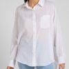 White Ladies Loose Shirt with Extended Back Lee - Women