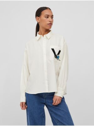White Ladies Shirt VILA Smurfy - Women White Ladies Shirt VILA Smurfy - Women