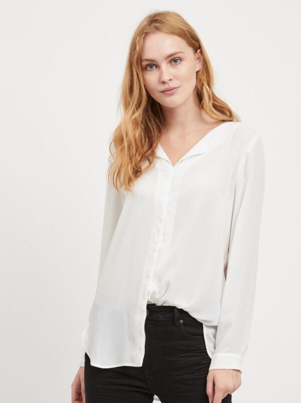 White Long Sleeve Blouse VILA Lucy - Ladies White Long Sleeve Blouse VILA Lucy - Ladies