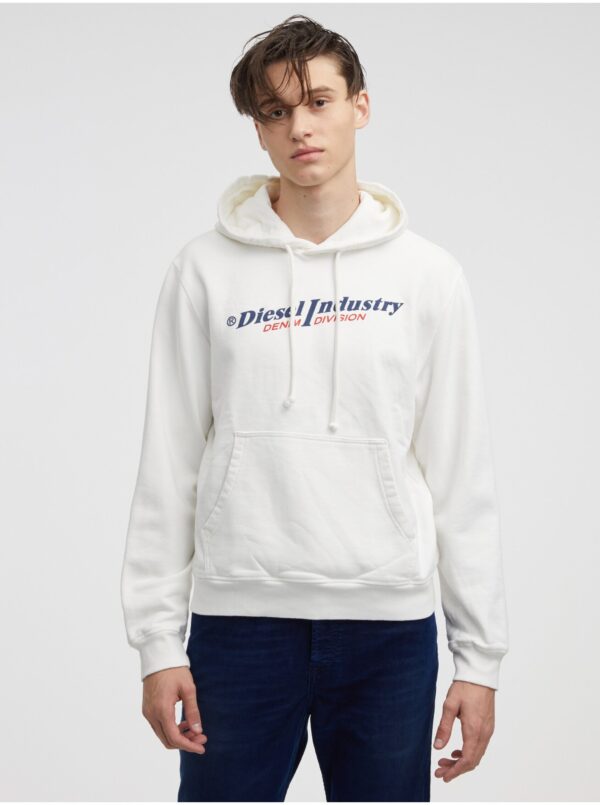 White Men's Diesel Hoodie - Men's
