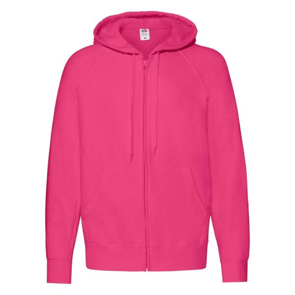 White Men's Hoodie Lightweight Zip Thru Hooded Sweat Fruit of the Loom