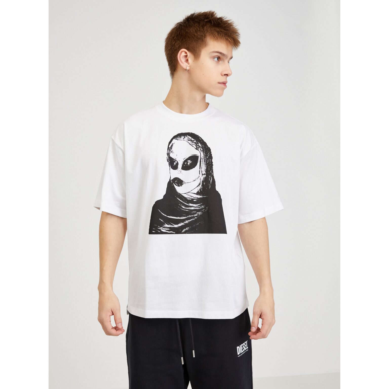 White Men's Oversize T-Shirt Diesel - Men