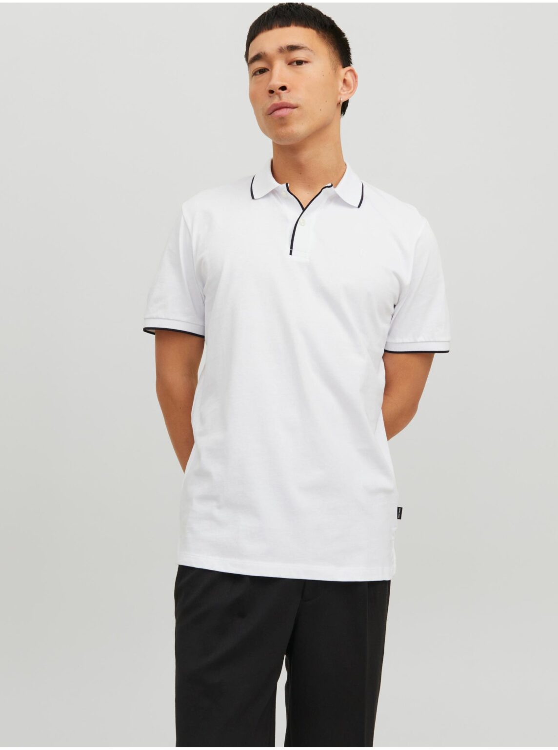 White Mens Polo T-Shirt Jack & Jones La Porter - Men