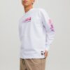 White Mens Sweatshirt Jack & Jones Digital - Men
