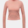 White-Orange Striped Short T-Shirt Pieces Raya - Women