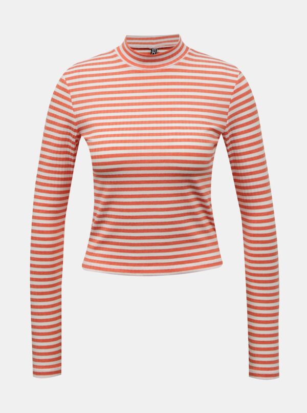 White-Orange Striped Short T-Shirt Pieces Raya - Women