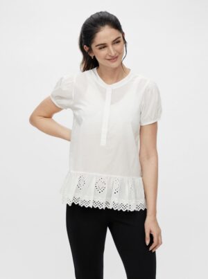 White Pregnancy/Breastfeeding Blouse with Madeira Mama.licious Grazie - Ladies White Pregnancy/Breastfeeding Blouse with Madeira Mama.licious Grazie - Ladies