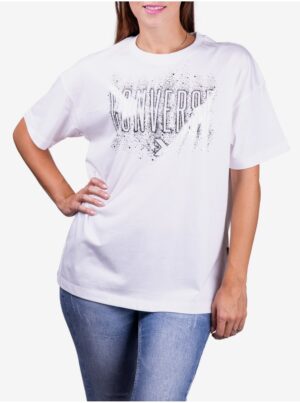 White T-shirt Converse White/Silver - Women's