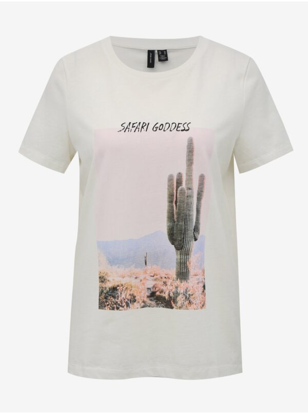 White T-shirt with VERO MODA Desert print