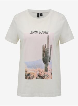 White T-shirt with VERO MODA Desert print White T-shirt with VERO MODA Desert print