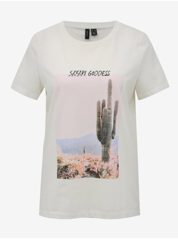 White T-shirt with VERO MODA Desert print White T-shirt with VERO MODA Desert print