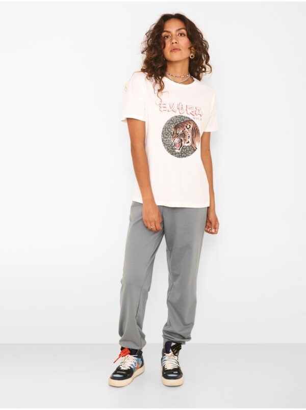 White T-shirt with print Noisy May Command - Women White T-shirt with print Noisy May Command - Women