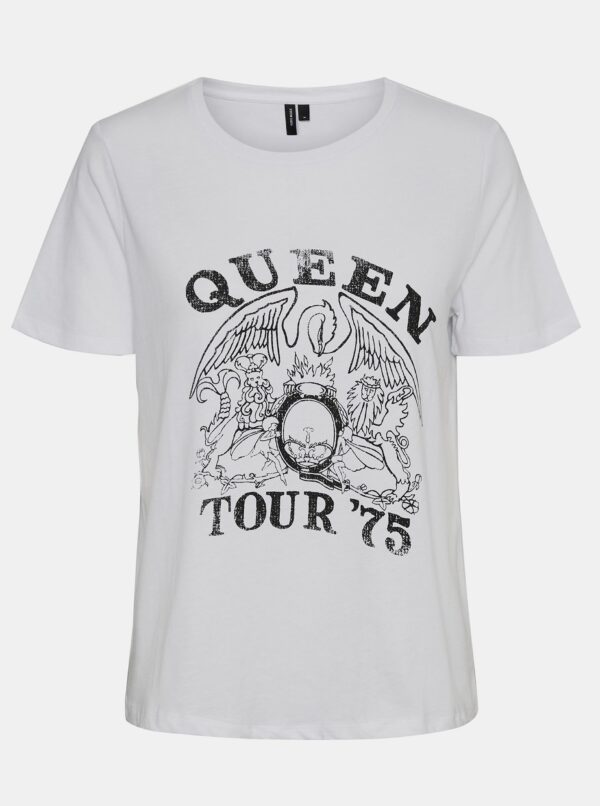White T-shirt with print VERO MODA-Catalina - Women