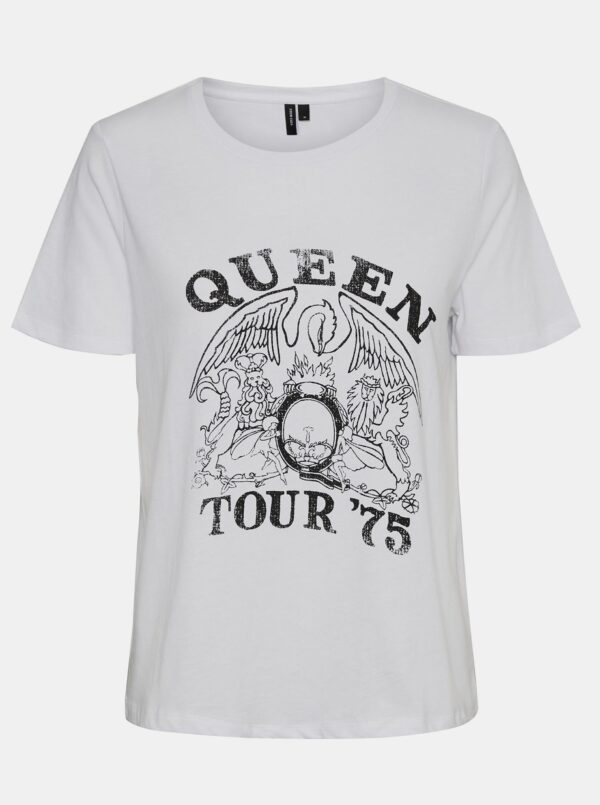 White T-shirt with print VERO MODA-Catalina - Women White T-shirt with print VERO MODA-Catalina - Women