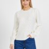 White Women Patterned Sweater with Balloon Sleeves Liu Jo - Women