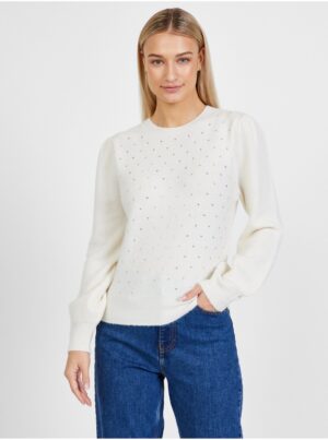 White Women Patterned Sweater with Balloon Sleeves Liu Jo - Women White Women Patterned Sweater with Balloon Sleeves Liu Jo - Women