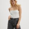 White Women's Bodysuit Pieces Leaf - Women's