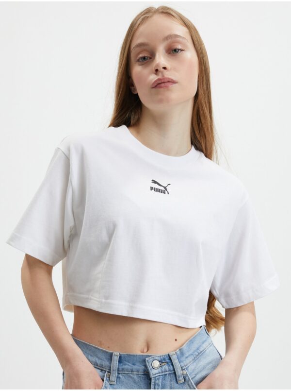 White Womens Crop Top Puma Dare To - Women White Womens Crop Top Puma Dare To - Women