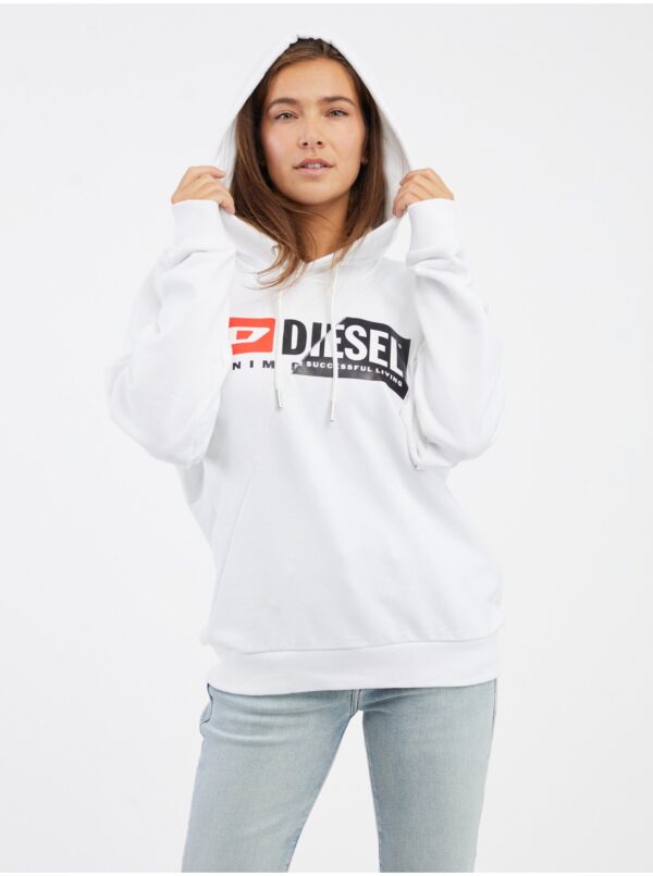 White Women's Diesel Hoodie - Women's White Women's Diesel Hoodie - Women's