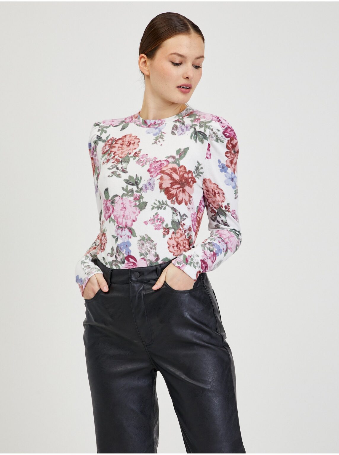 White Women's Flowered T-Shirt ORSAY - Women