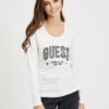 White Women's Long Sleeve T-Shirt Guess Mirela - Women