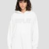 White Women's Oversize Sweatshirt with Torn Replay Effect - Women
