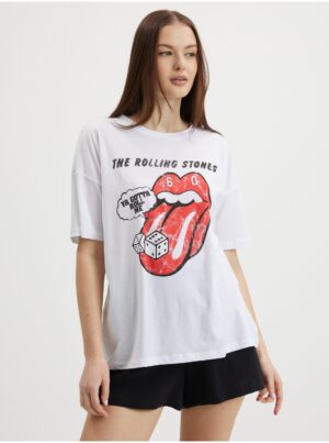 White Women's Oversize T-Shirt Noisy May Ida - Women White Women's Oversize T-Shirt Noisy May Ida - Women