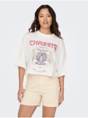 White Women's Oversize T-Shirt ONLY Lucy - Women White Women's Oversize T-Shirt ONLY Lucy - Women