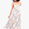 White Women's Patterned Long Dress on Straps Brakeburn - Women
