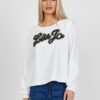 White Women's Patterned T-Shirt with Balloon Sleeves Liu Jo - Women