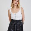 White Women's Ribbed Tank Top with TALLY Closure WEiJL - Women