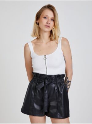 White Women's Ribbed Tank Top with TALLY Closure WEiJL - Women White Women's Ribbed Tank Top with TALLY Closure WEiJL - Women